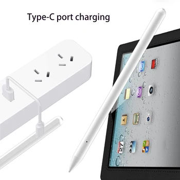 Pisalo ipad svinčnik z USB Tip-c Polnjenje & Občutljivost Tilt & Palm Zavrnitev za 2018-2021 iPad ABS Materiala