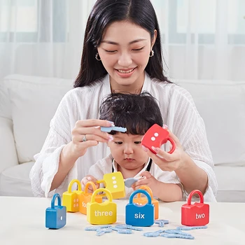 Plastični Montessori Ključavnice Niz Kognitivnih Številke Zaklepanje Predšolskih Igrača za Učenje Začetku Izobraževalne Igrače za Otroke, Otroci Darilo