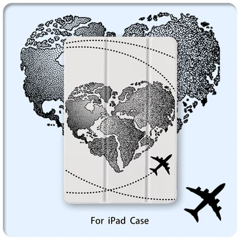 Potovanja Zemljevidu Magnet Flip Primeru Za Apple iPad Mini 1/2/3 Zraka 2/3 iPad Pro 2020 Primeru 10.2-v iPad 2019 2018 PU Zaščito Primeru