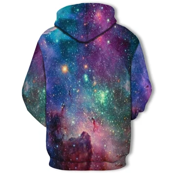 Različnih stilov in modelov Prostor Galaxy 3d hoodies Moških in žensk 3D hoodies natisnjeni vijoličaste meglice oblak hoodies v jeseni in wi