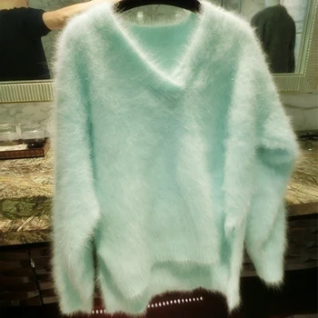 Resnično mink kašmir pulover ženske, kašmir plašč čisto mink velikost po Meri in barve brezplačna dostava v vratu jopica wsr296