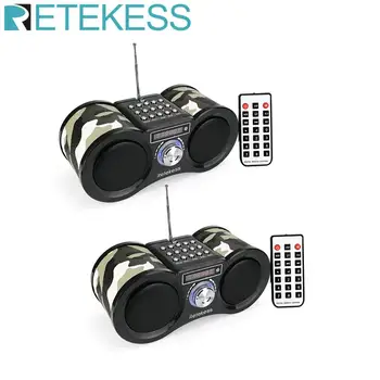 Retekess 2Pcs V113 FM Radio Stereo Digitalni Radijski Sprejemnik Zvočnik USB Disk TF Kartica MP3 Predvajalnik Glasbe Prikrivanje + Daljinski upravljalnik