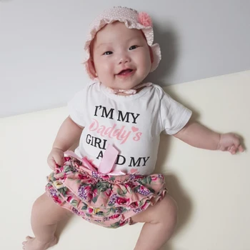 RU Prodaje 3PCS Newborn Baby Dekle Obleko Poletje Oblačila, ki Cvetlični Romper Jumpsuit vrh Tutu Hlače Hlače Obleko Bowknot Glavo D20