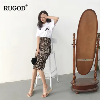 RUGOD 2019 Leopard Moda Bodycon Svinčnik Krilo Ženske Slim Visoko Elastična Dolgo Krilo Povoj Krilo Saia Befree faldas mujer