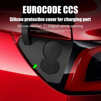 Silikonski Polnjenje Vrata Nepremočljiva Dustproof Zaščitni Pokrov za Tesla Model 3 2017-2020 Model Y-Eur Različica
