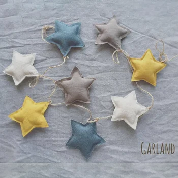 Skandinavski Slog Zvezde Ročno Garland Božič Otrok Sobi Visi Dekoracijo Gospodinjski Ustvarjalne Star Niz Okras Za Otroke