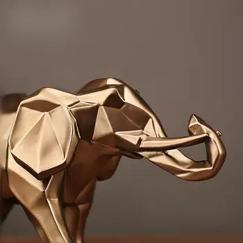 Slon Kip Nordijska minimalističen smolo Zlati Sodobne Živali domov ročno Obrt Ornament