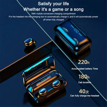 Slušalke brezžične bluetooth tws čepkov 2200mAh Polnjenje Box slušalke z mikrofonom šport slušalke igralec za mobilni telefon