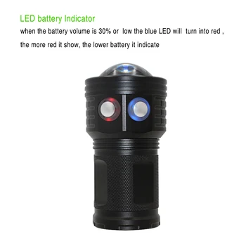 Taktično Podvodni 100m LED Potapljaška Svetilka Nepremočljiva COB LED 10800Lumens Fotografija Video Fill Light Baklo 4*18650 Baterijo
