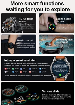 Teči Hitro Bluetooth Klic Pametno Gledati Moški Fitnes Tracker Srčnega utripa 2020 Nove pametne ure moške ure Luksuzni Jekla pasu