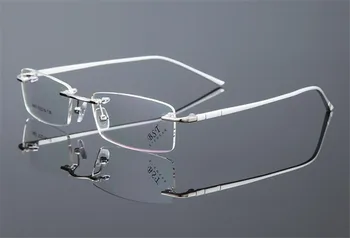 Titanove Zlitine Modno Razkošje Rimless Super Lahka Eyeglass Okvirji Moški Ženske Kratkovidnost Očala Rx lahko Očala vrhunske Kakovosti