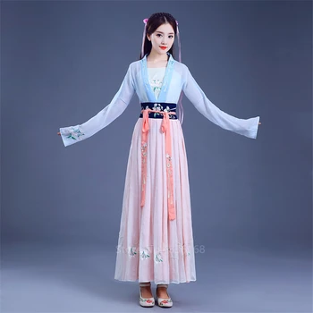 Tradicionalno Kitajsko Novo Leto Hanfu Ženske Pravljice Obleko Ljudskega Plesnega Vezenje Stranka Stopnji Uspešnosti Princesa Starih Kostumov