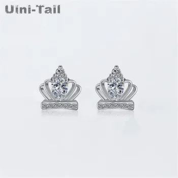 Uini-Rep vroče novih 925 sterling srebro korejski modni trend uho nakit sladko mikro-vdelan krono uhani prešitih