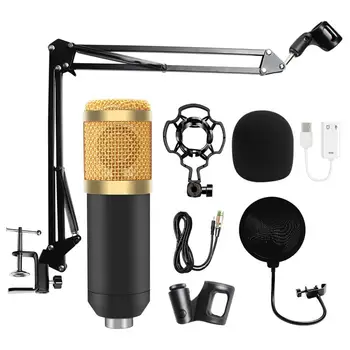 USB Kondenzatorski Mikrofon Z Nastavljivo Namizni Mikrofon Roko šok nastavek Za Studio za Snemanje Vokalov Glas