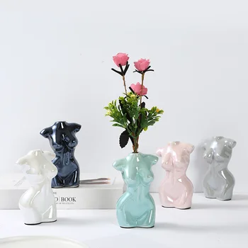 Ustvarjalne Namizni Vaza Body Art Doprsni Kip Keramike Vaze Obrti Figurice Cvetlični Aranžma Posode Doma Dekor Dodatki