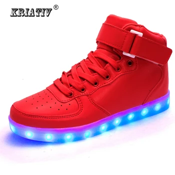 Velikosti od 25 do 44 let KRIATIV Usb led čevlji Svetlobna Superge športni Led Copate otroci Luči Gor čevlji LED superge žareče