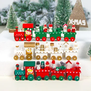 Vesel Božič Leseni Vlak Okraski Božič Okraski Za Dom Božič Deco Noel Božič, Srečno Novo Leto, Darila Navidad 2019