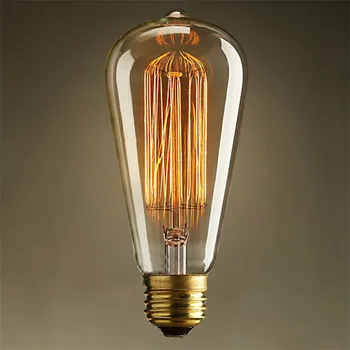 Vintage Edison Žarnica E27 Retro Lučka ST64 Žarnica 220v Žarnico 40w 60-vatne Žarnice Toplo Bele Žarnice