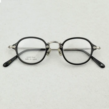 Vintage Pregleden Titana Optičnih Očal Okvir Moški Ženske nov Krog Kratkovidnost Recept Očala Okvir Luksuzne blagovne Znamke Očala