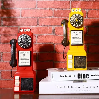 Vintage Vrtenje Klasičen Videz Izbiranje Plačati Model Telefona Smolo Telefon Figur Presence Banka Dom Dekoracijo Figurice Posebno Darilo