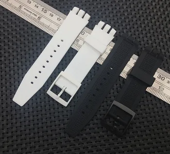 Visoka Kakovost Črno bel Potapljanje 20 mm* * 24 mm Silikonske Gume Watchband Za Swatch Gume watch pasu trak za IRONIJO SCUBA 200