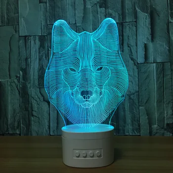 Volk obraz brezžično kartico Bluetooth zvočnik oblikovanje 3D večnamensko dar, lučka najboljše girts Volkodlak Otroke darila. Y100