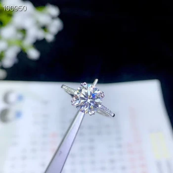 Vrhunsko peneče moisanite obroč za ženske obroč 925 sterling srebro darilo za rojstni dan sijoče bolje kot diamant zaročni prstan