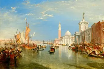 William Turner Tiskanja Benetkah je Dogana in San Giorgio Maggiore Art Tisk Plakat oljnih slik platno Za Dom Dekor Wall Art