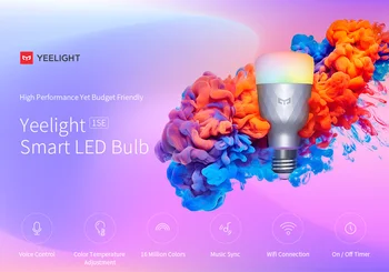 Yeelight 1SE Smart Žarnice LED Žarnica E27 6W RGB Brezžični Glasovni Nadzor Pisane Luči Delo, Pomočnik za Google homekit alexa