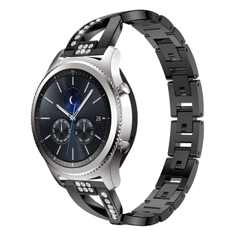 Za Orodje S3 zapestnica starp za Samsung Prestavi S3 Frontier / Classic Watch Band Zamenjava pametne manšeta iz nerjavečega jekla Kristalov