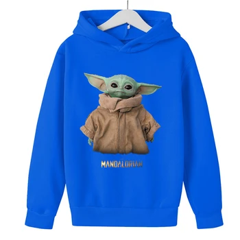 Zimski otroški pulover s kapuco Novega Otroka Yoda Mandalor Pozimi Zgosti Toplo Majica za Otroke Oblačila Dekleta Fantje Bombaž Puloverju