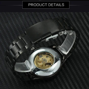 ZMAGOVALEC Uradni Luksuzne blagovne Znamke Classic Watch Moških Automatic Mehanski Okostje Ure Rimsko Številko iz Nerjavečega Jekla ročno uro