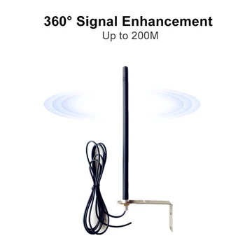 Zunanji 433MHz Antena za Vrata, Garažna Radijski Signal Booster Wireless Repeater 2m RG174 Kabel 433.92 MHz Največ 200 M 2021 Nova