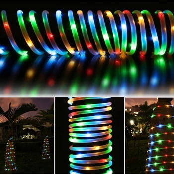 Zunanji Niz Luči 10M 100LEDs Baterijski pogon LED Vrv Cev Niz Luči za Teras Velikonočni Božično zabavo, Poroko Počitnice