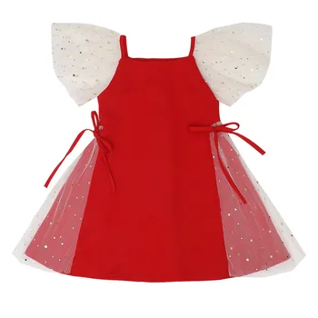 Čisto Barvo Očesa Šivanje Dekleta Obleke Za Dekleta 2020 Poletje Princesa Pravljice Obleko Otroci Otroški Modni Slim Tančico Obleke