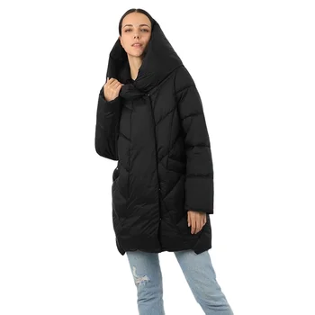 ženska puhovka parka outwear s kapuco prešite suknjič dolg ženski plus velikost toplo dolgo bombaž gos oblačila kanada 19-025S