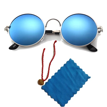 Ženska sončna očala krožne retro-vozi polarizirajočega sončna očala sončna očala za moške anti-ultravijolično kovinski okvirji