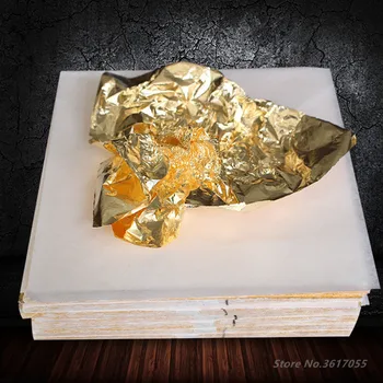 100-500pcs Umetnostne Obrti Papir Imitacije Zlata Folija Papirjev Listov Listov Listov Gilding DIY Obrti Doma Dekor Design Papirja