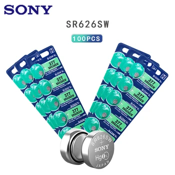 100 KOZARCEV/veliko Sony Original 1.55 V AG4 377A 377 LR626 SR626SW SR66 LR66 gumb celice Watch Kovanec Baterije Srebro Oksidne, ki NA JAPONSKEM