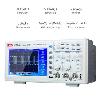 100MHz Digitalni Klopi Oscilloscope Logic Analyzer pasovne širine 2 Kanali, 500Ms/S Skladiščenje Prenosni 7