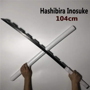 104 cm Kimetsu ne Yaiba Meč Orožje Demon Slayer Hashibira Inosuke Cosplay Meč 1:1 Anime Ninja Nož PU igrača