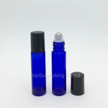 12pcs/10 ml veliko modro roll na stekleničke parfuma, 10cc modra eterično olje rollon steklenice, majhni stekleni valj posodo
