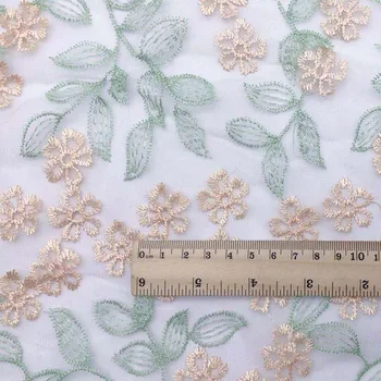 1meter 135 cm Novega očesa, čipke, vezenine listov cvetlični vzorec, vezenje tkanine diy žensko krilo obleko tkanine oblačila