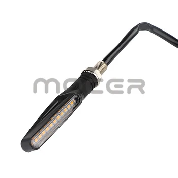 1PCS LED Motocikel smerokaze Svetlobe, 12 SMD Rep Flasher Teče Voda Blinker IP68 Upogljivi Utripajoče Luči