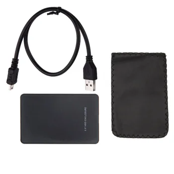 2.5 Inch HDD Primeru, USB 2.0, SATA Prenosni Podporo 2TB Hdd Trdi Disk Črna Zunanje Ohišje HDD Polje z Vrečko