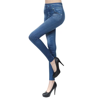 2017 NOVE Seksi Žensk Suh Dokolenke Stretchy Slim Leggins Moda Skinny Hlače Denim Jeans Dokolenice Ženski Legins