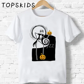 2019 Otrok Halloween Mesto, Bučna Kralj Jack Skellington, Tiskanje majice s kratkimi rokavi Boys&Girls Smešno Baby Vrhovi Otroci Poletje Tshirt