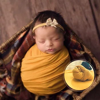 2020 Nov 12 Barv stretch Bombaž Zaviti Za Novorojenčka Fotografija Rekviziti Baby Gril Fotografijo Ustrelil Obloge Fant Photoshoot Dodatki