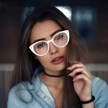 2020 Nova Mačka Oči Ženske Prevelik Očala Anti-Modra Svetloba Optični Kratkovidnost Recept Očala Moda Kovinski Okvir Računalnik