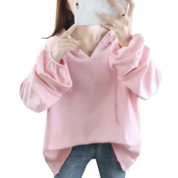 2020 nove jesensko tanke ženske jopice velik prodaje hoodies hooded svoboden sweatshirts krona plus velikost 9XL 10XL proti-vrat roza coats